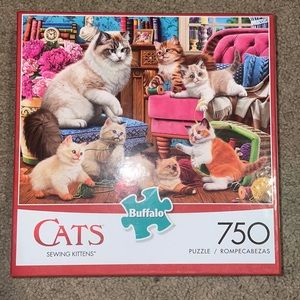 Buffalo cats, sewing, kittens, jigsaw puzzle